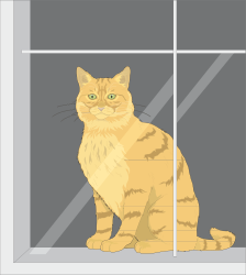 Cat Sitting on Window Sill - Charming Clipart for Your Projects