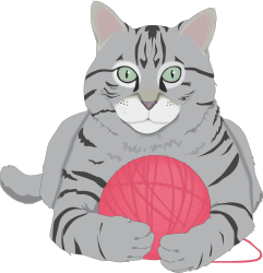 Cat with Yarn Ball Clipart: Playful Kittens in Whimsical Settings