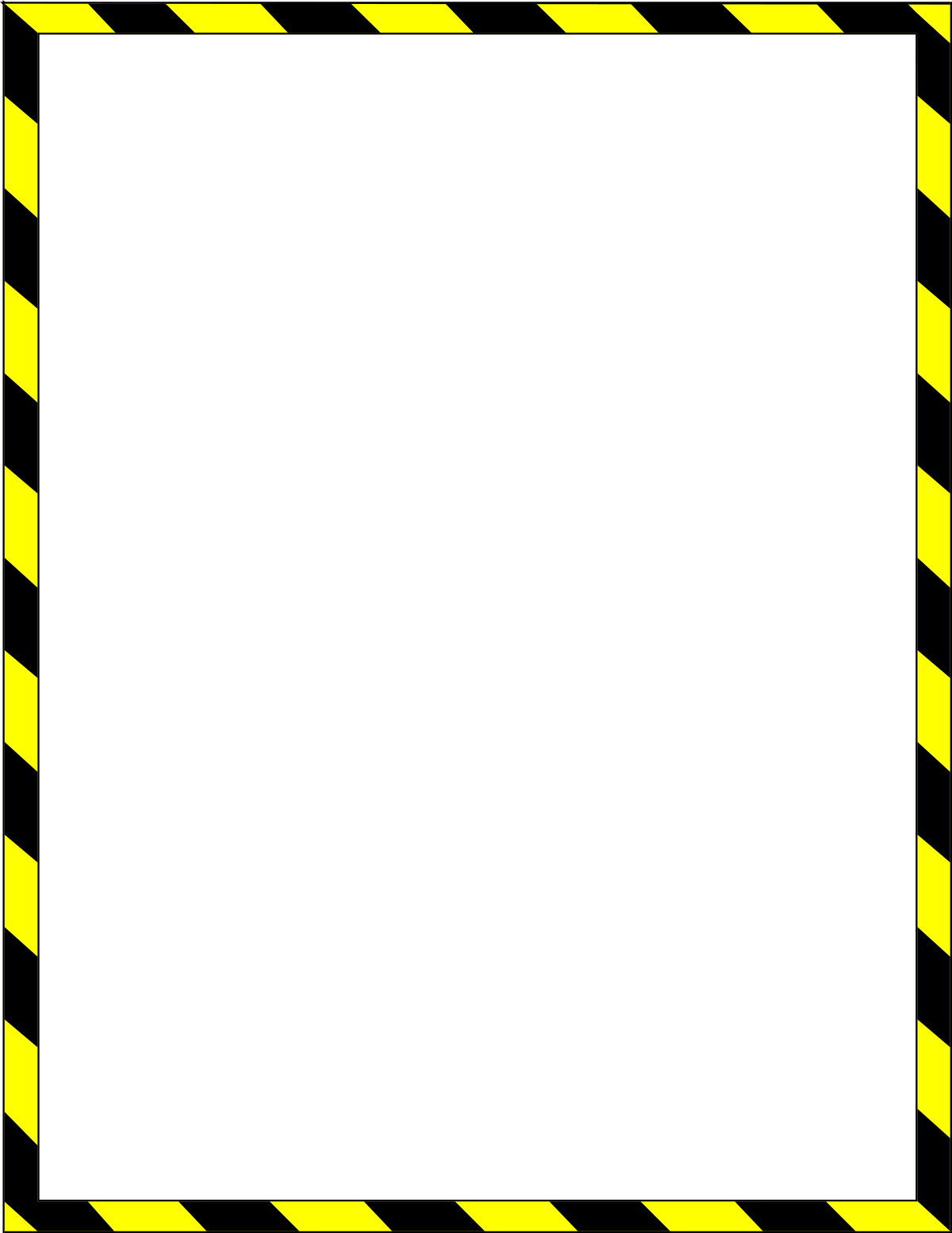 Caution Hazard Frame Clipart - Bold Yellow and Black Borders