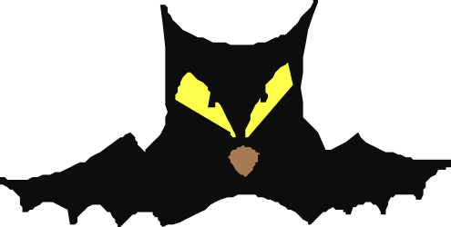 Black and Yellow Bat Clipart with Yellow Bat on Back