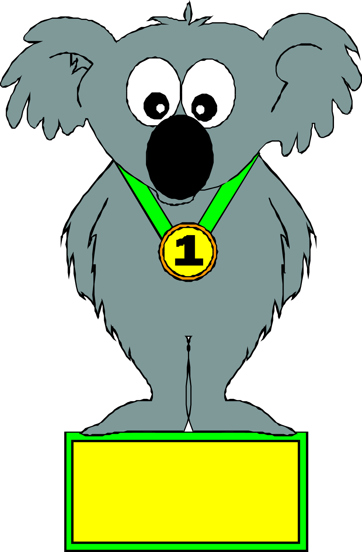 a cartoon koloa holding a gold medal clip art png transparent Cartoon Koala Holding Gold Medal Clipart for Fun Designs