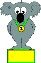 Cartoon Koala Holding Gold Medal Clipart for Fun Designs