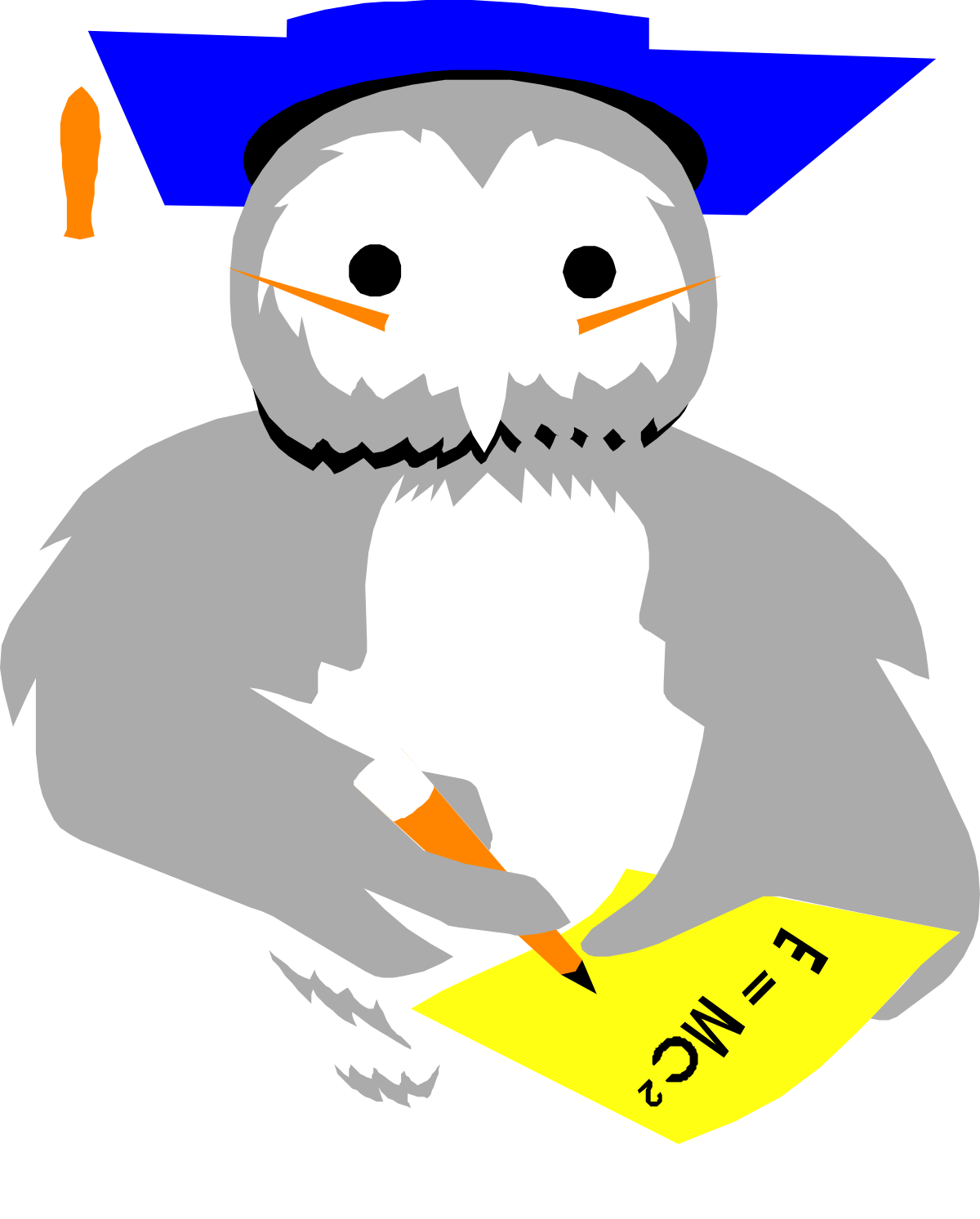 an owl with a graduation cap and a yellow book clip art png transparent Owl Graduation Cap SVG Clipart: Wise Owl with Yellow Book