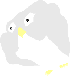 White Bird with Yellow Eyes Clipart - Elegant and Striking Avian Illustration