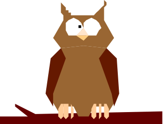 Owl on Branch Clipart - Majestic Wildlife Against Black Background