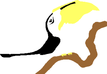 Bird with Umbrella Sitting on Branch - Fun Clipart Collection