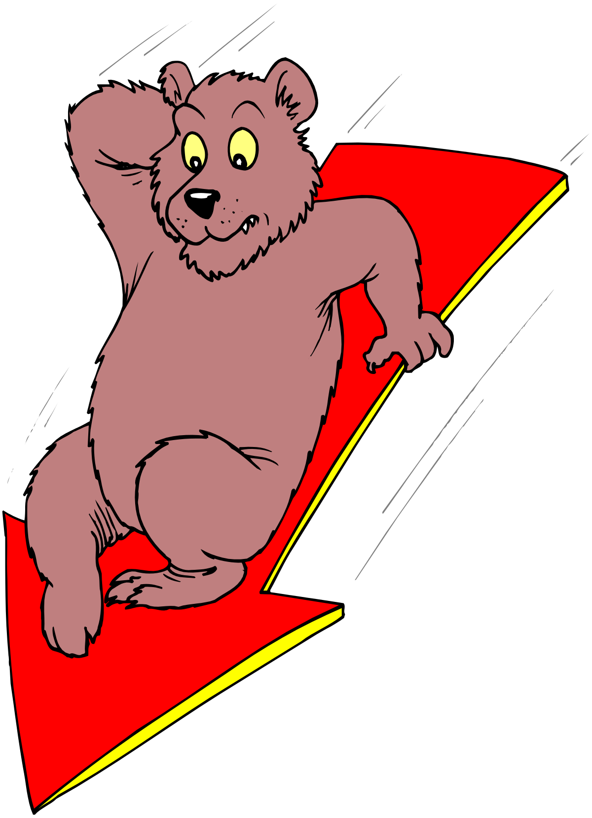Bear Riding a Red Arrow Clipart for Dynamic Visuals