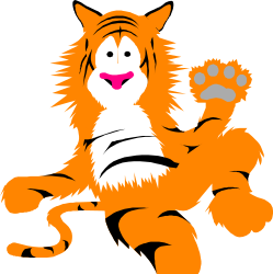 Cartoon Cat with Paw on Its Back Clipart - Playful Feline Illustration