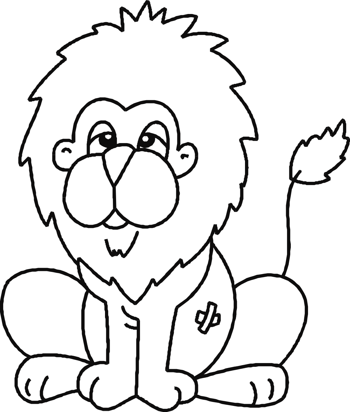 Lion Sitting Down with Paws on Ground  Stunning Clipart for Visual Projects