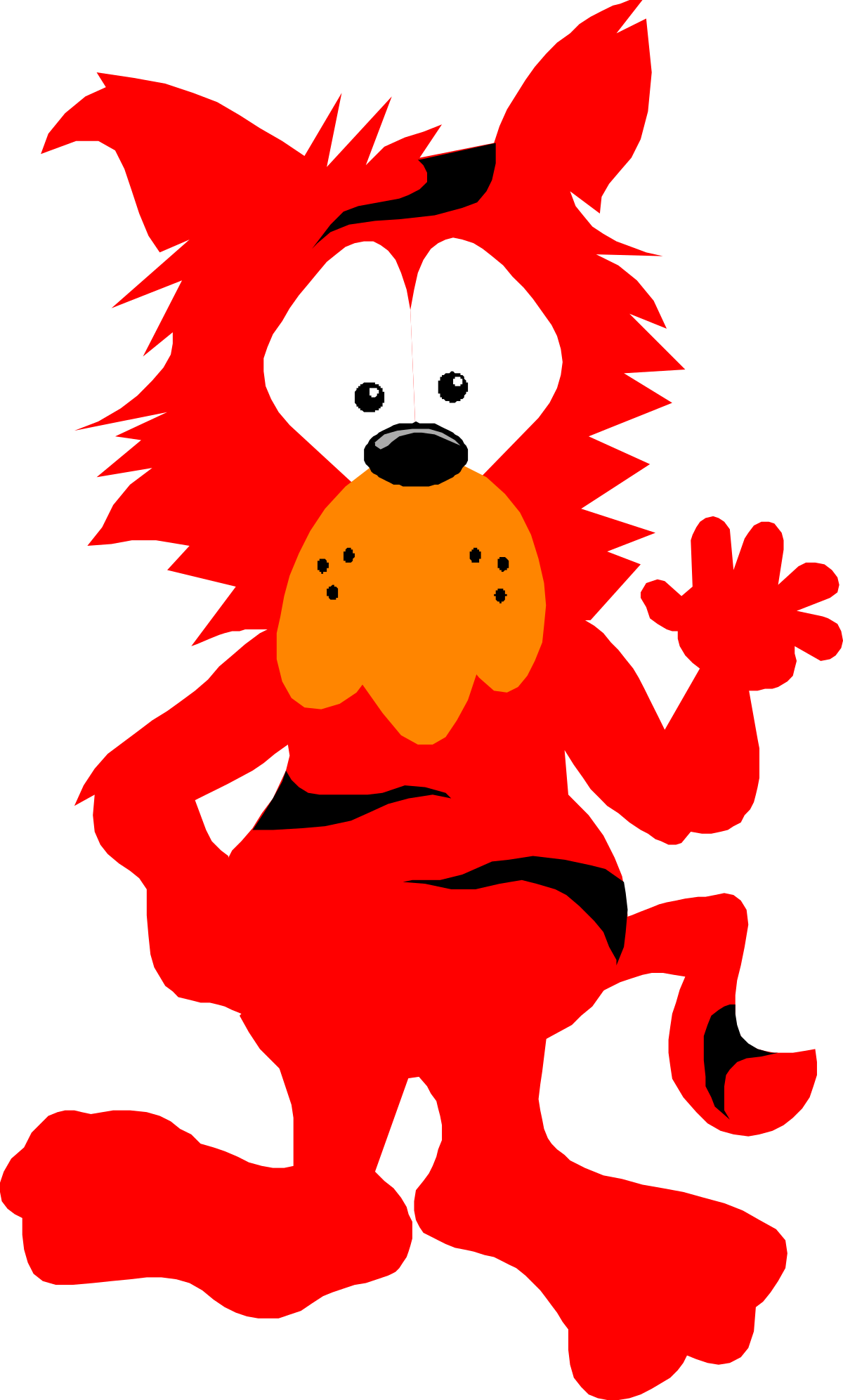 Cartoon Character Clipart: Vibrant Red and Yellow Design