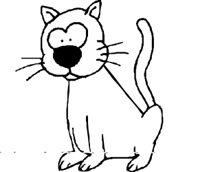 Black and White Cat with White Face Clipart - Charming Feline Illustration