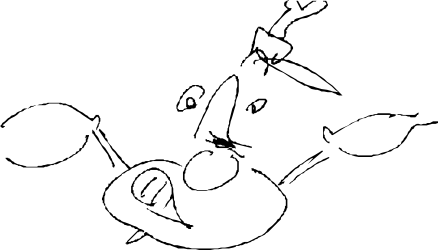 Silhouette of a Man with a Knife - Black and White Clipart
