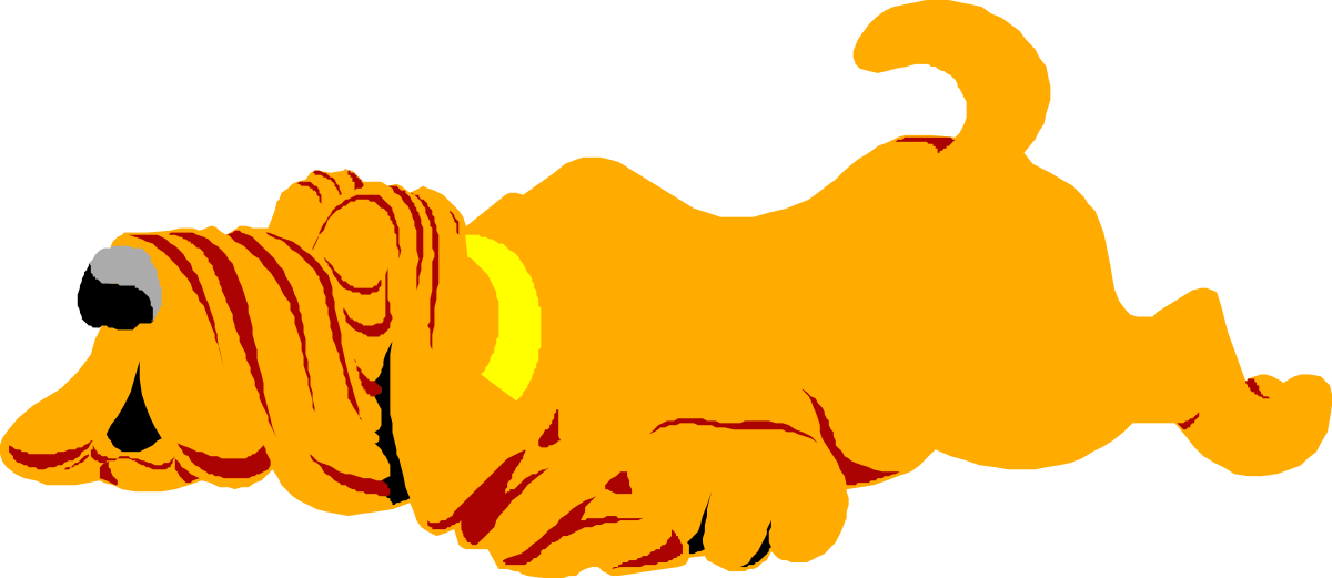 a yellow and red dog laying down on the ground clip art png transparent Yellow and Red Dog Laying Down on Ground Clipart