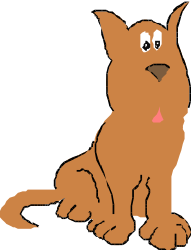 Brown Dog Sitting with Tongue Out - Playful Clipart for Your Projects
