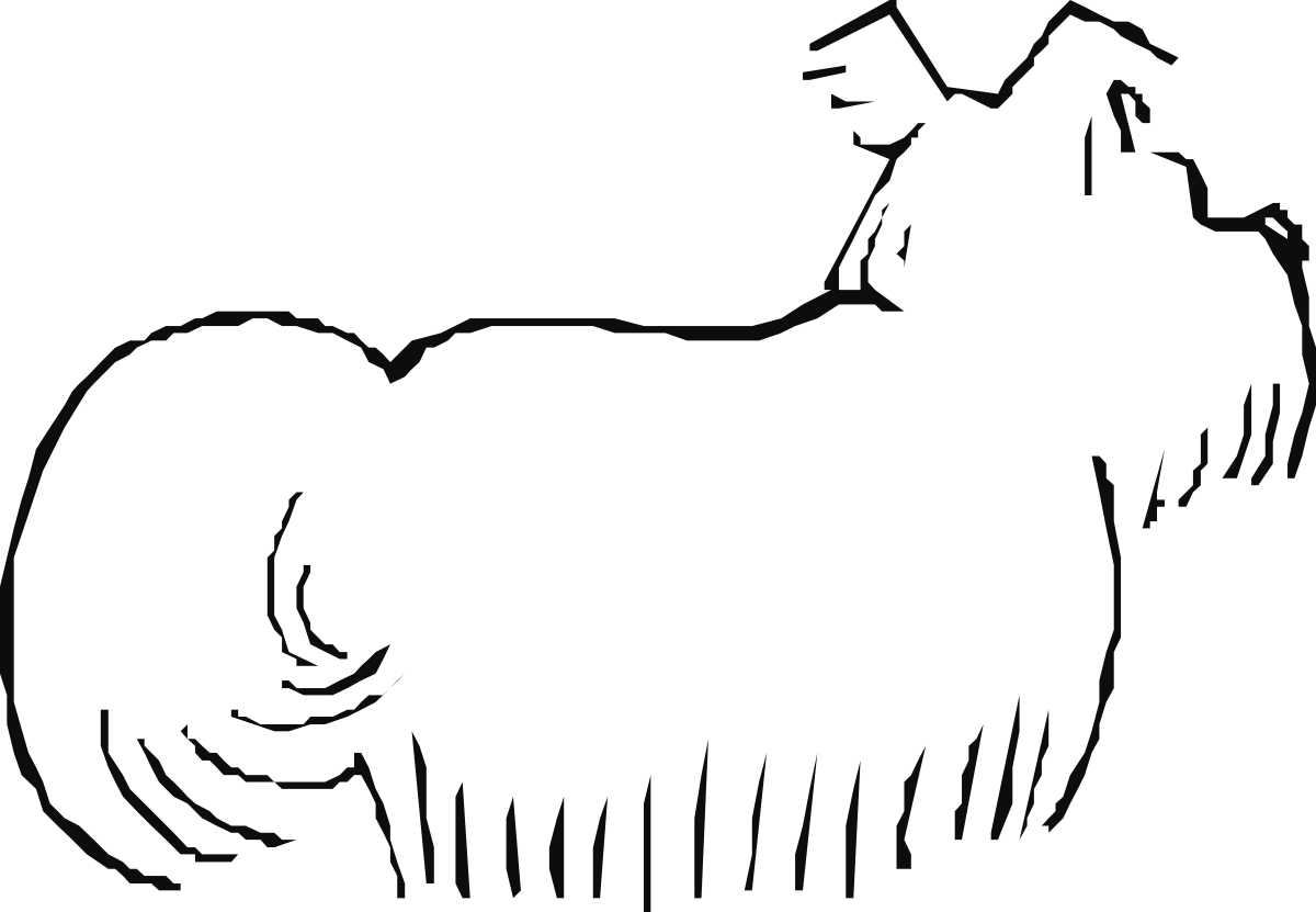Horse Clipart: Majestic Long-Maned Stallion with Flowing Tail