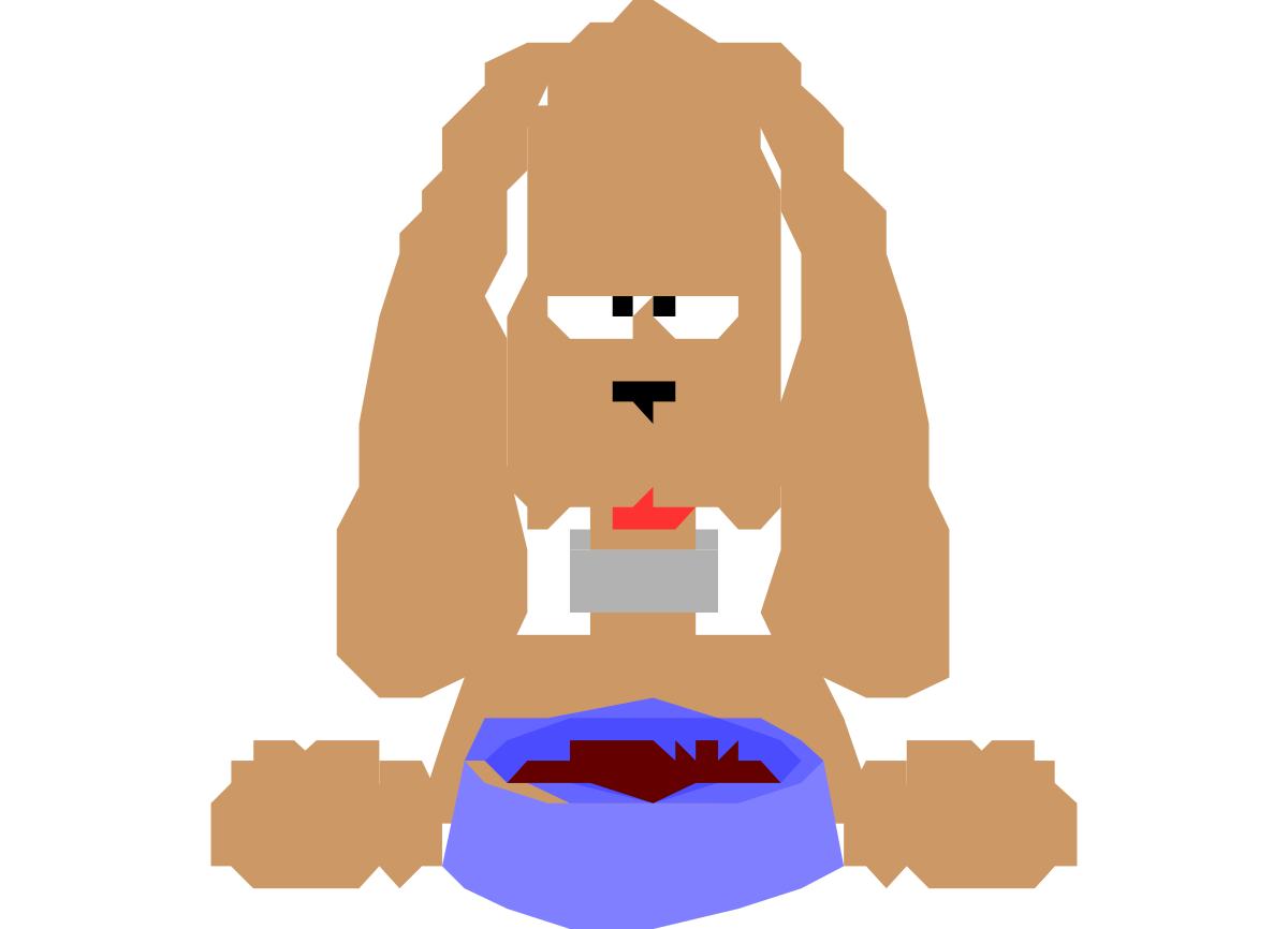 Dog Sitting on Toilet with Water Bowl - Fun Clipart for Creative Projects