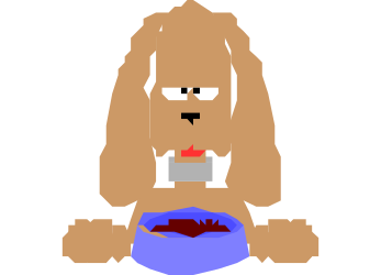 Dog Sitting on Toilet with Water Bowl - Fun Clipart for Creative Projects