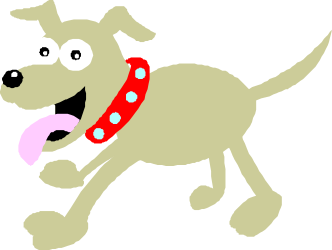 Dog with Red and Pink Collars - Playful Clipart Collection