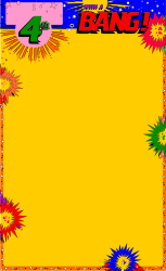 Colorful Birthday Invitation Clipart with Yellow Background and Vibrant Borders