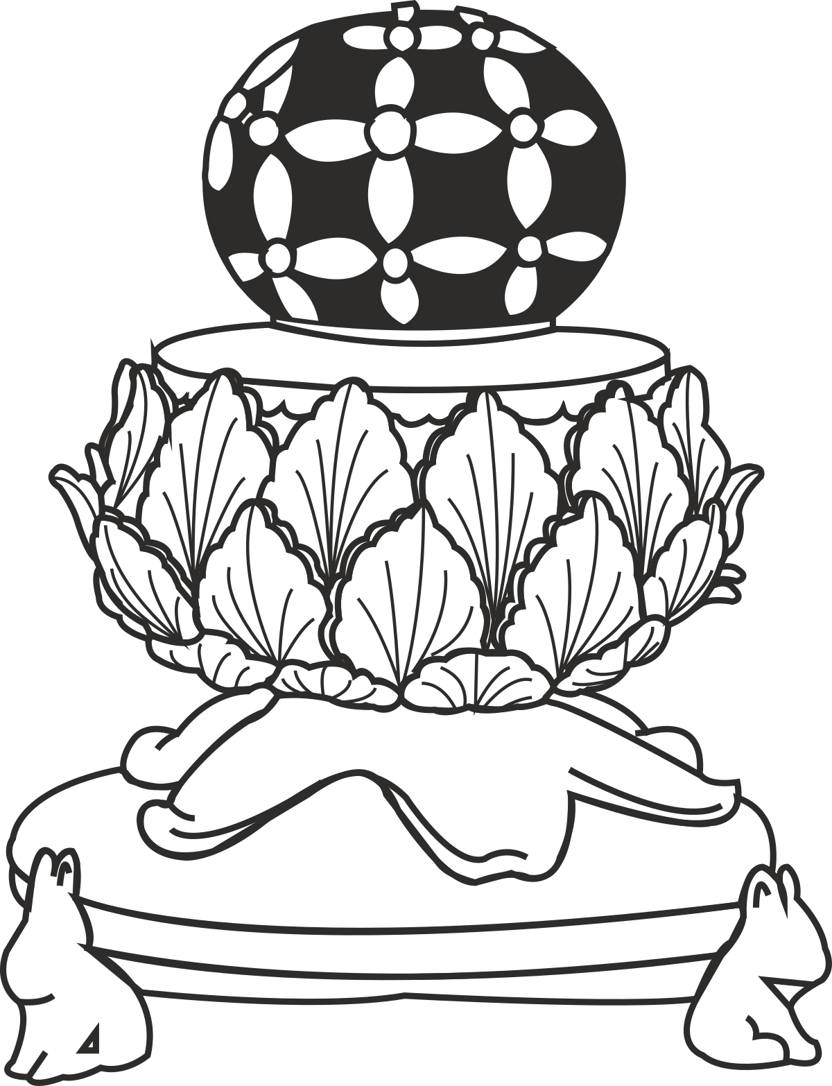 Black and White Flower Pot Clipart for Elegant Designs
