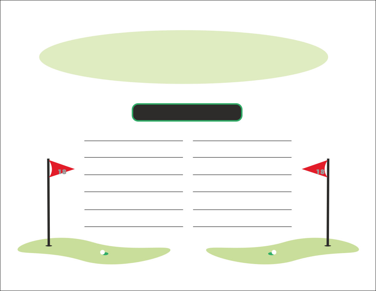 Golf Ball and Flag on Lush Green Course Clipart