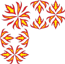 Borders and Plants Clipart: Vibrant Flames and Lush Greenery