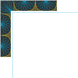 Borders and Plants Clipart: Vibrant Blue and Yellow Floral Frame