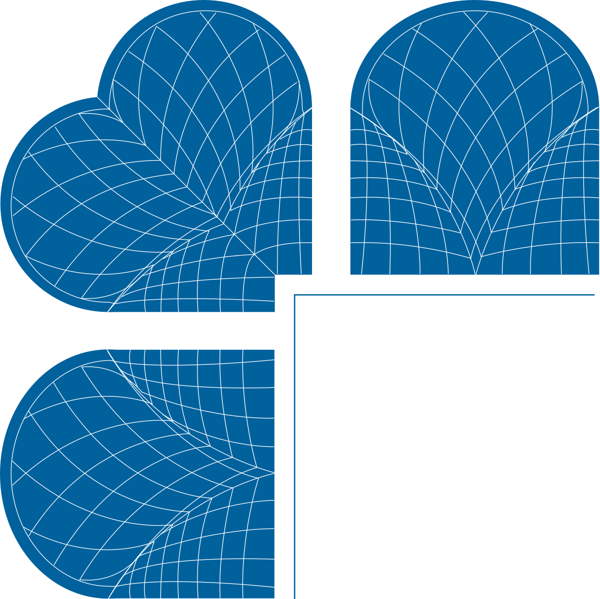 Blue and White Leaf Pattern Borders and Corners Clipart for Creative Design