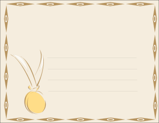 Gold Medal on Blank Paper - Award Ceremony Clipart