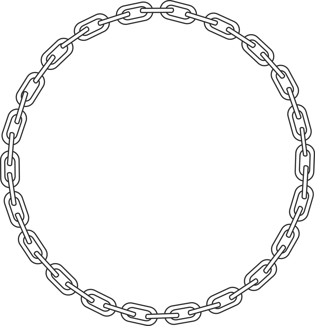 Chain Link Borders - Creative Circular Frame Clipart