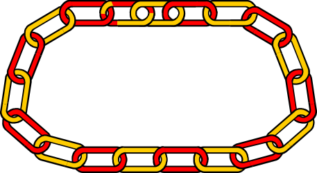 Vibrant Red and Yellow Link Chain Clipart for Creative Designs