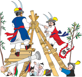 Climbing People Ladder Clipart - Teamwork in Action