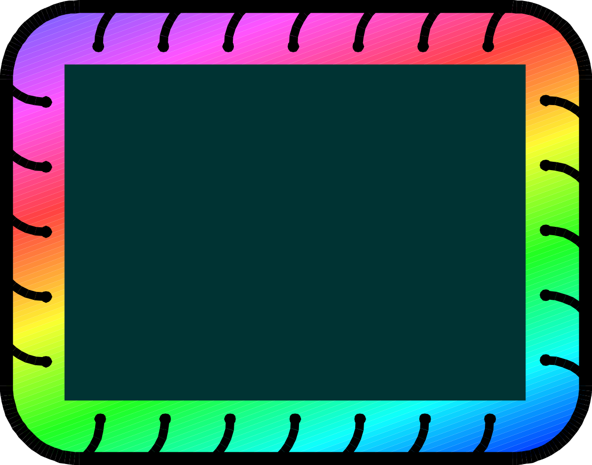 a square frame with a rainbow colored border clip art png transparent Rainbow Colored Border Clipart - Square Frame Design
