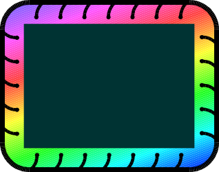 Rainbow Colored Border Clipart - Square Frame Design
