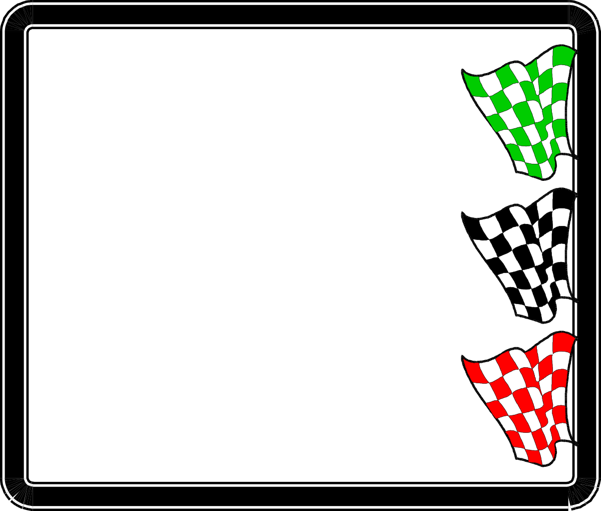 Checkered Flag Clipart - Dynamic Borders and Frames for Creative Designs