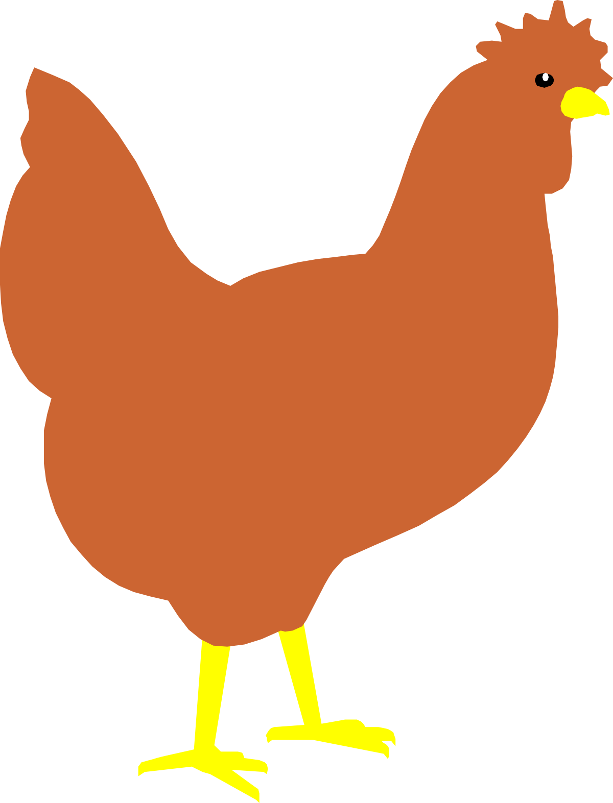 Brown Chicken with Yellow Feet Clipart - Perfect for Farm and Nature Themes