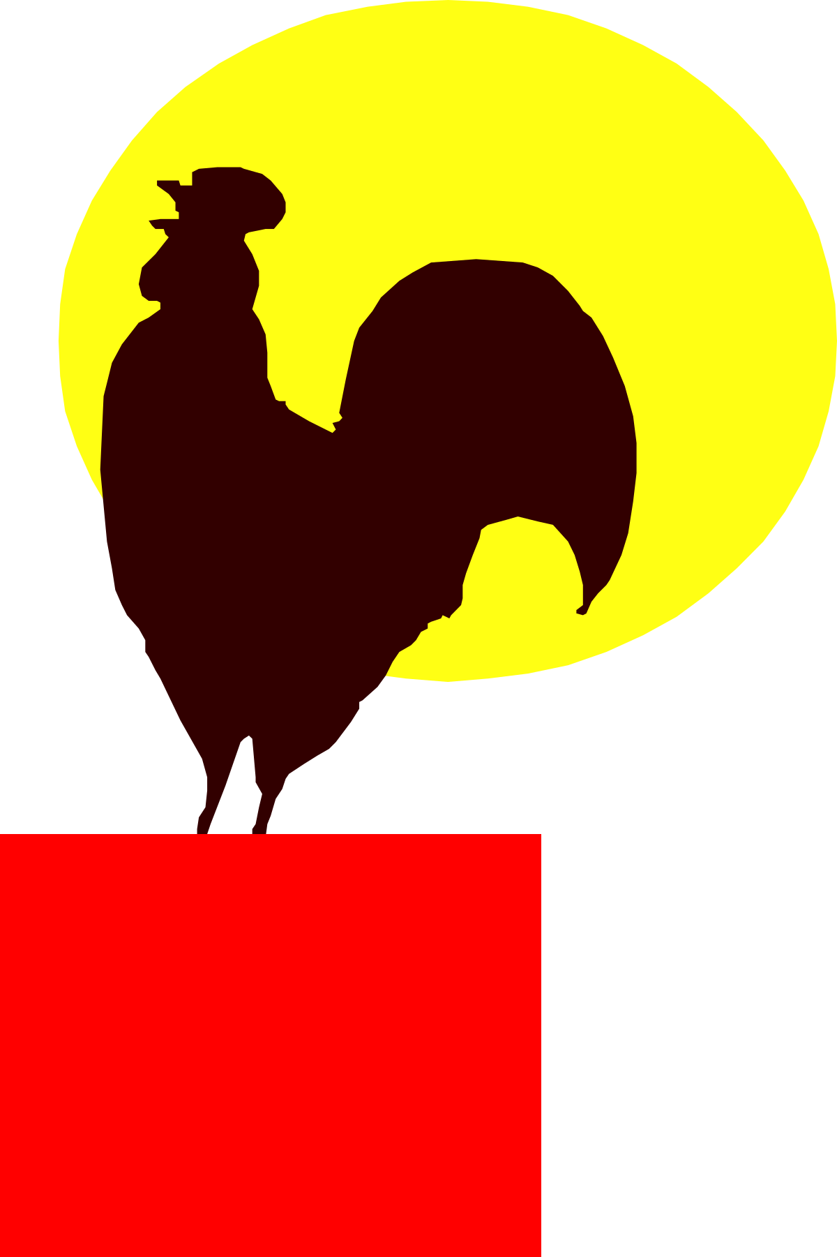 Rooster on a Red Box Clipart for Vibrant Designs