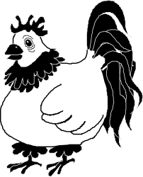 Black and White Outline Chicken Clipart for Creative Projects