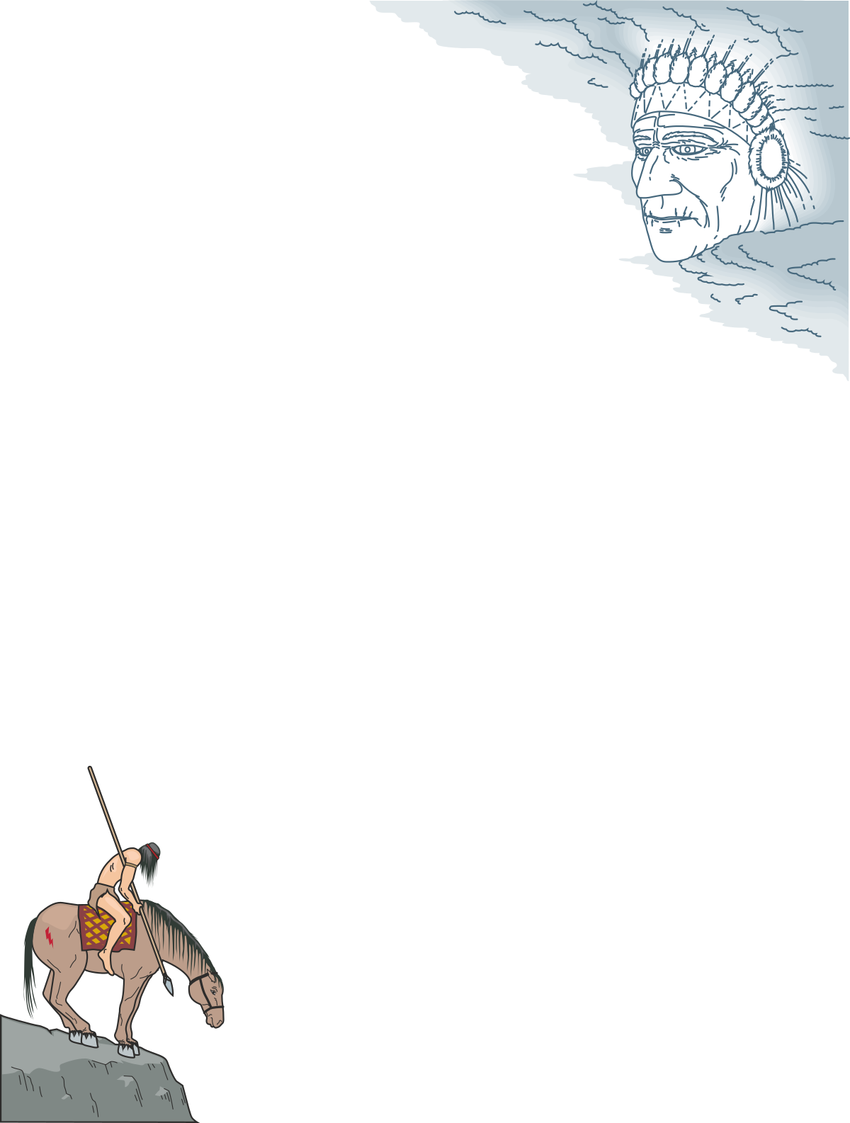 a man riding a horse on a hill clip art png transparent Borders and Shields: Chief Family Tree Clipart with Man Riding Horse on Hill