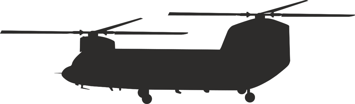 Helicopter Silhouette on Black Background - Stunning Clipart for Your Projects