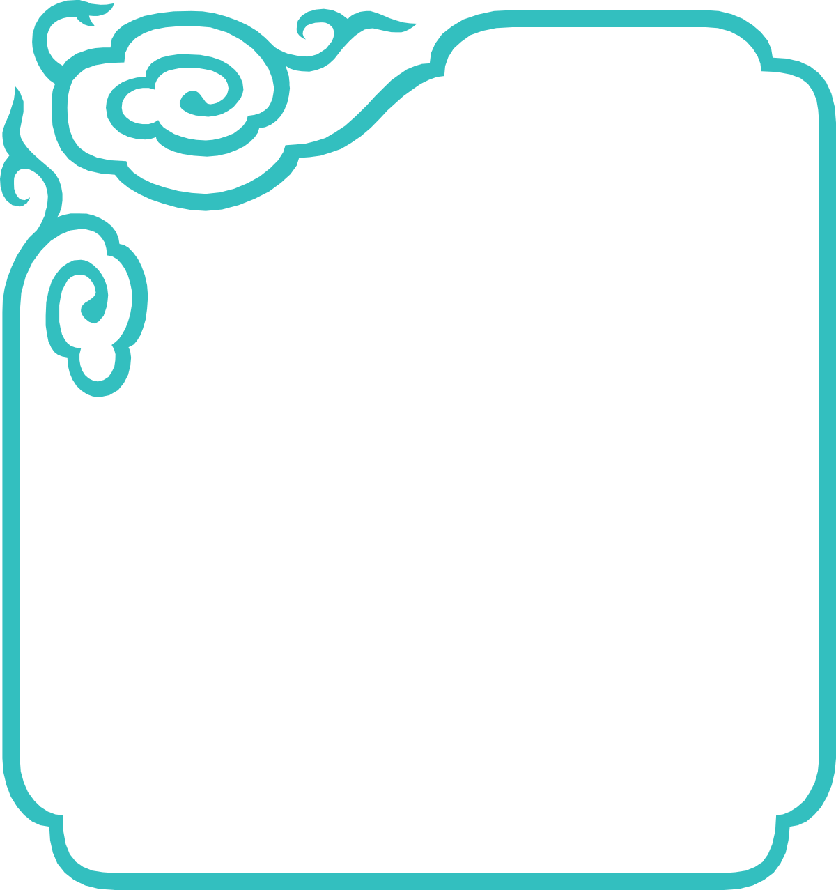 Swirl Pattern Square Frame Clipart - Decorative Borders for Creative Designs