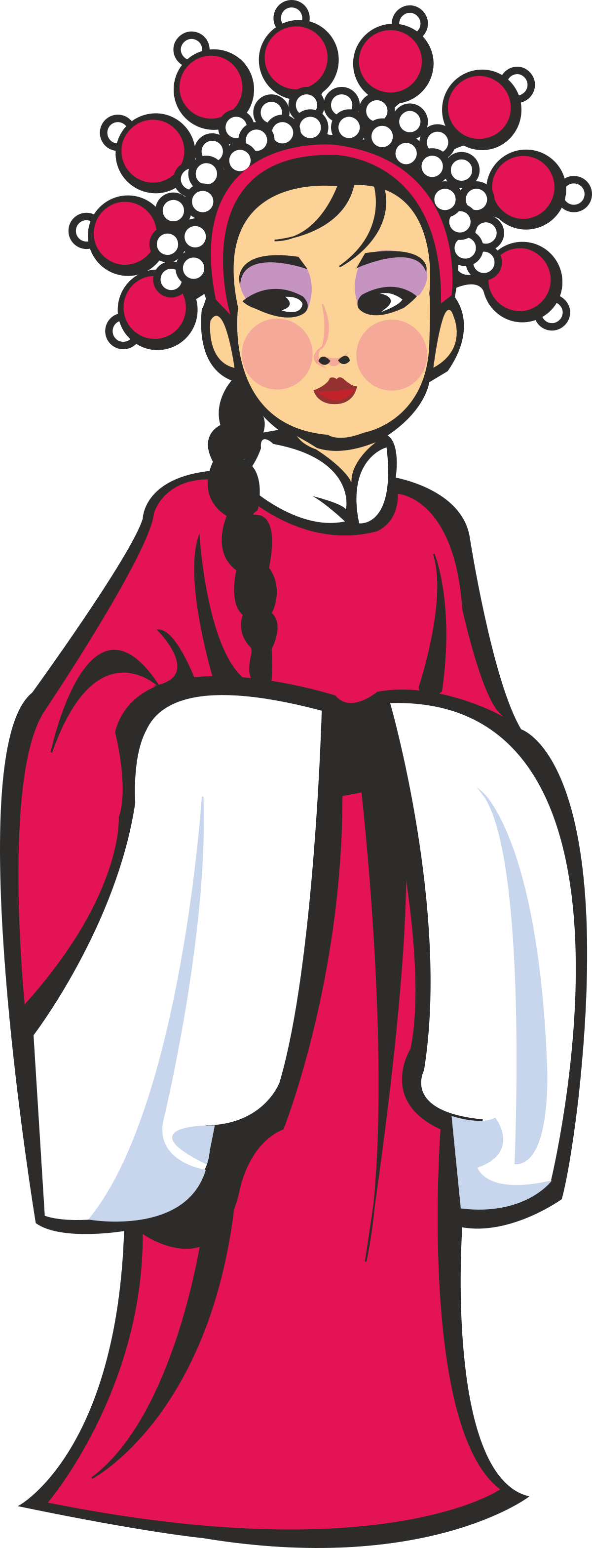 Cartoon Character in a Red Kimono Clipart: Vibrant and Playful Design