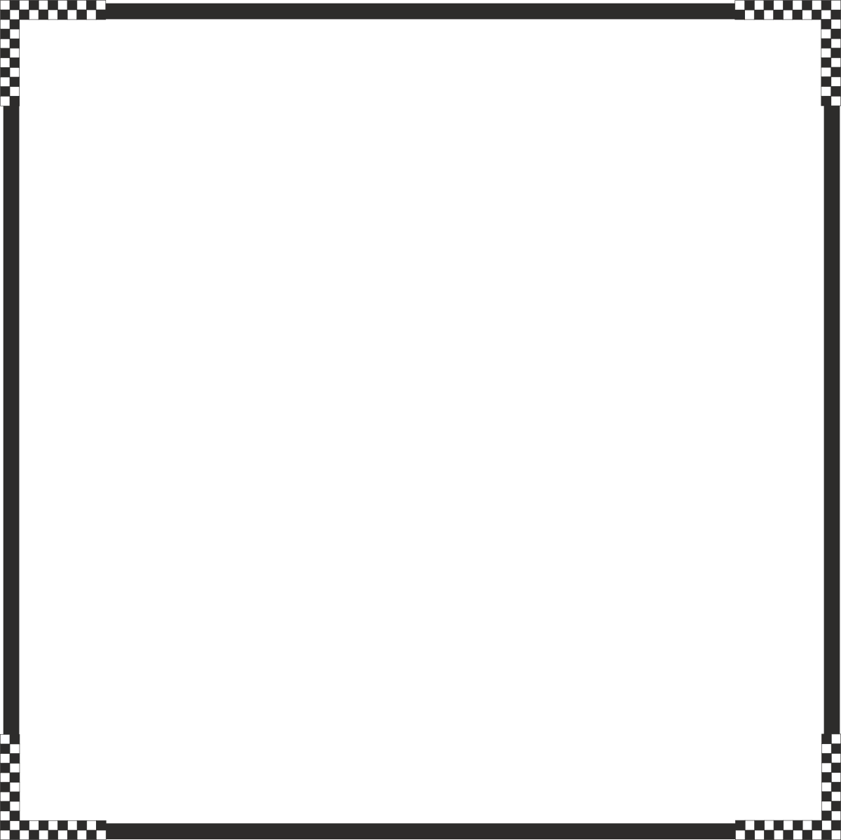 Checkerboard Borders and Frames Clipart - Stylish Black and White Designs