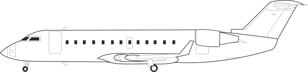 White Airplane Clipart on Black Background - Perfect for Travel Themes