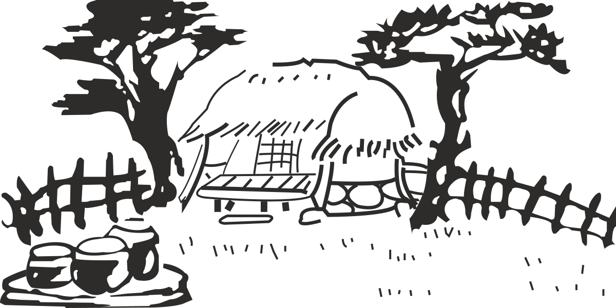 House Clipart: Black and White Drawing for Versatile Use