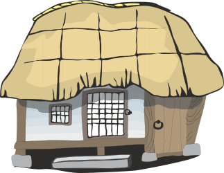 Thatched Roof House Clipart - Charming Cottage Design