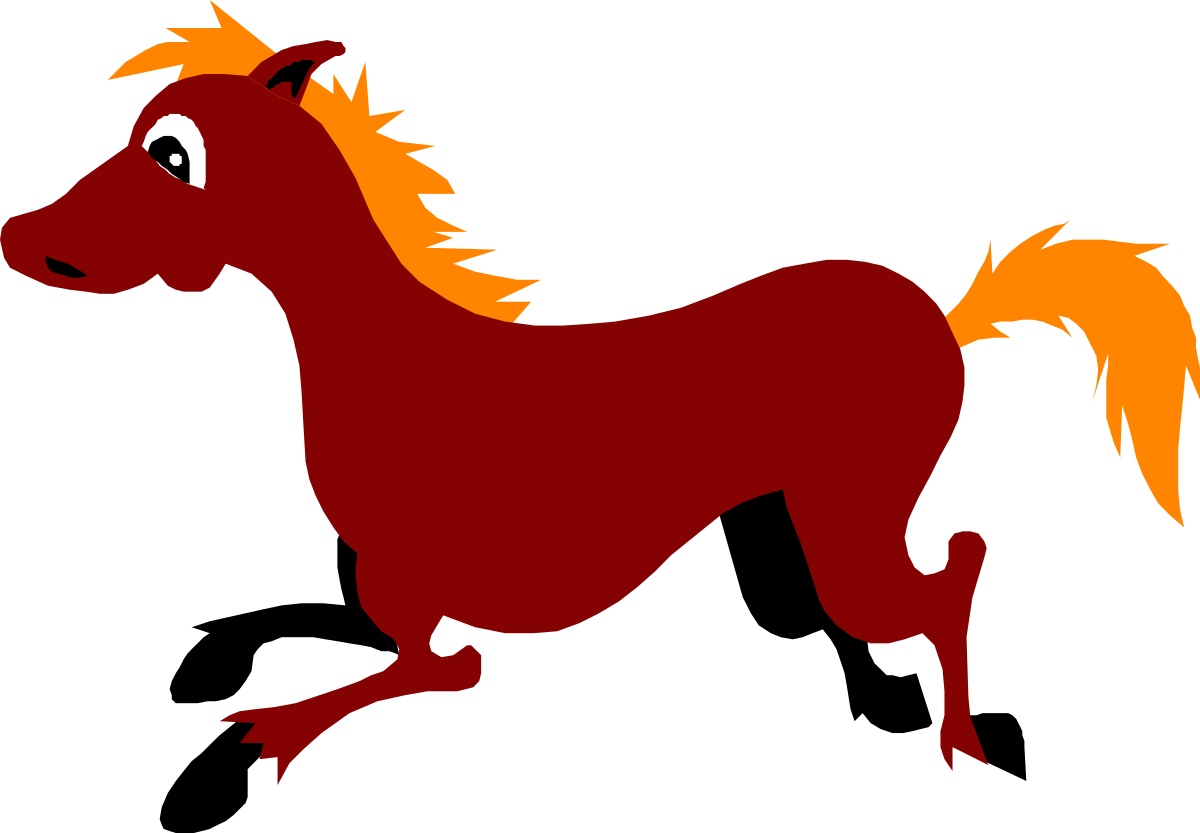 a red horse with orange manes and tail clip art png transparent Red Horse with Orange Manes and Tail Clipart for Creative Projects