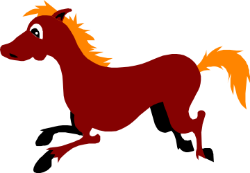 Red Horse with Orange Manes and Tail Clipart for Creative Projects