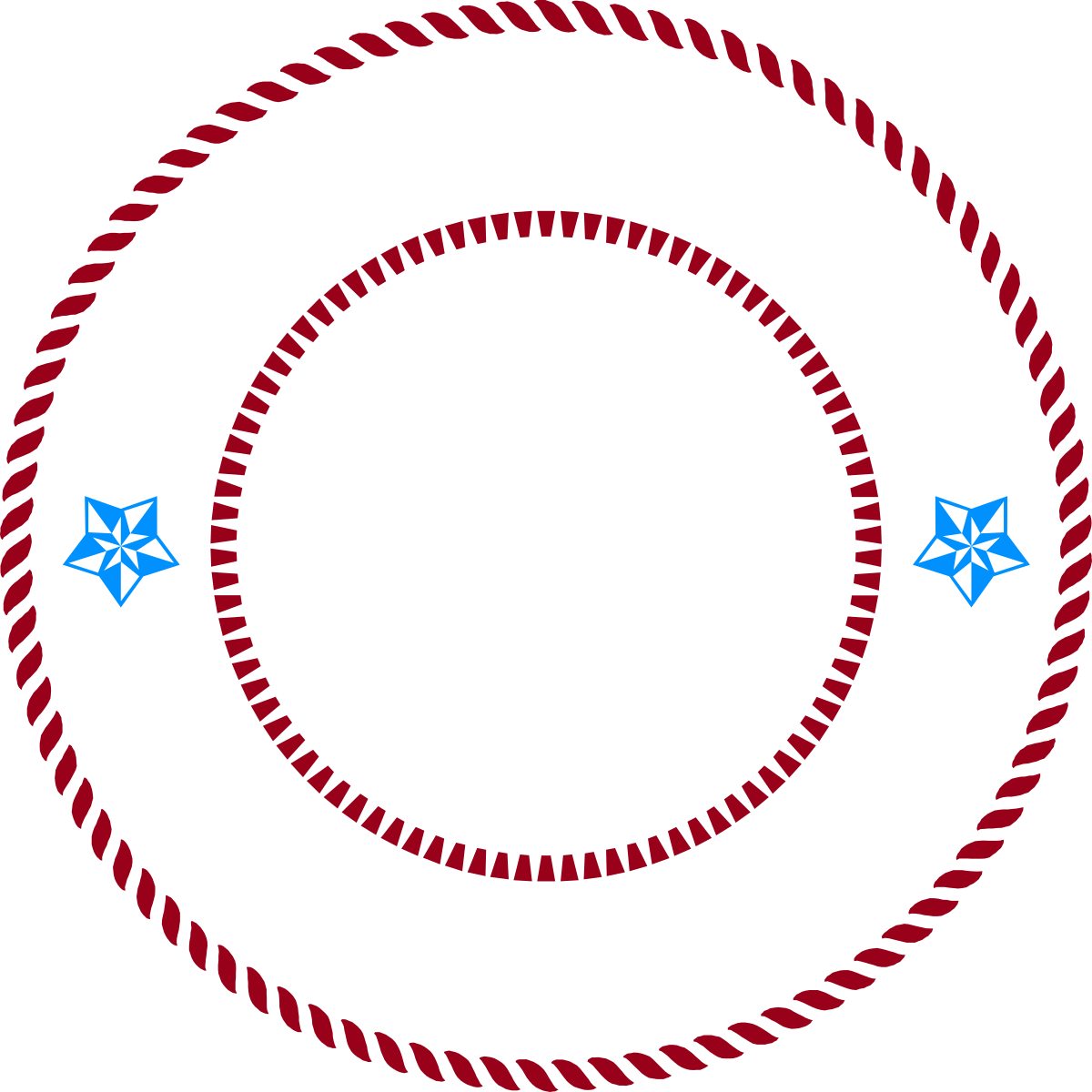 Circular Clipart with Red and Blue Stars - Versatile Borders Collection