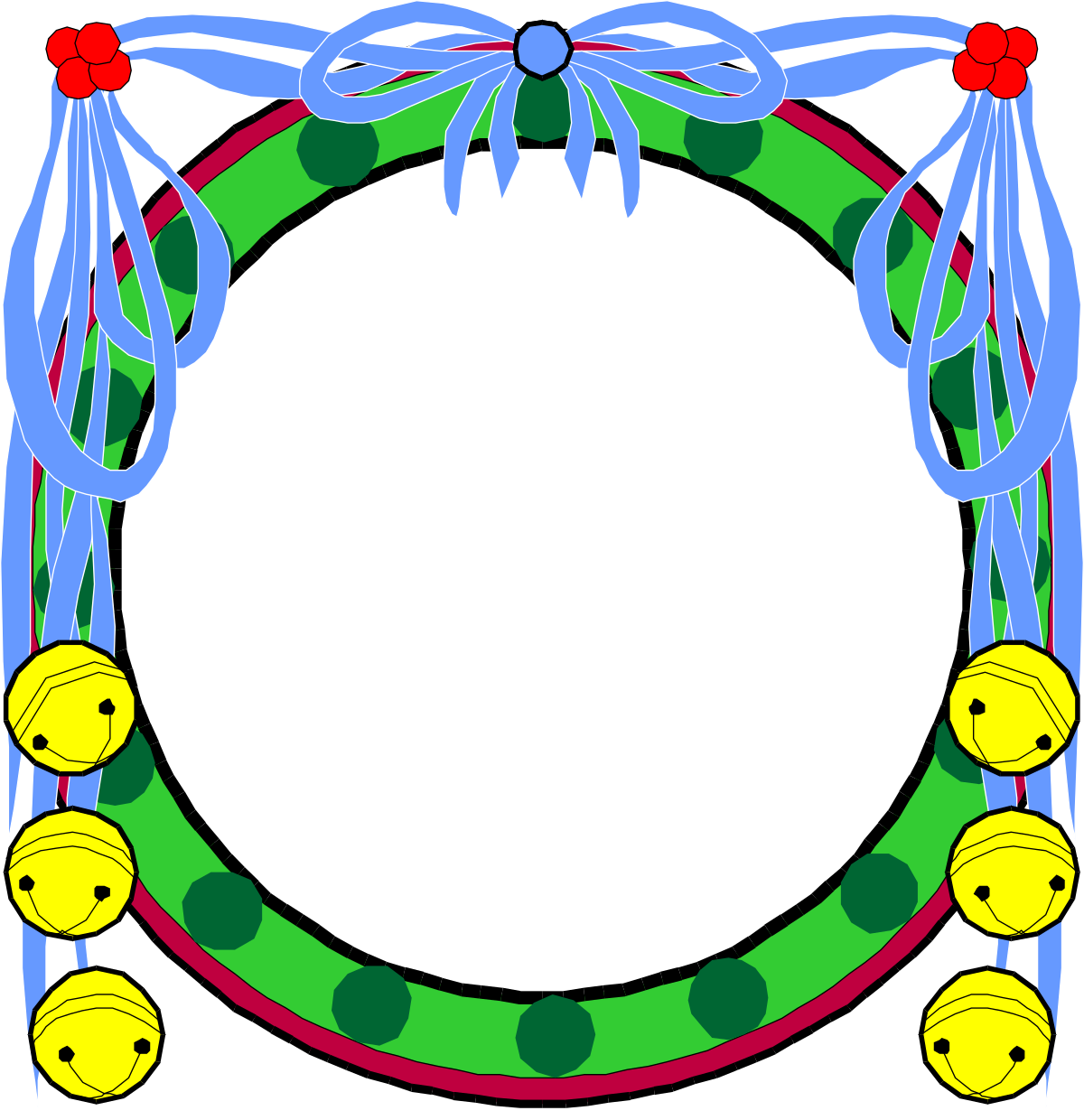 Circular Floral Frame Clipart - Perfect for Holiday Borders